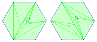 11-point triangulations sharing 6 edges