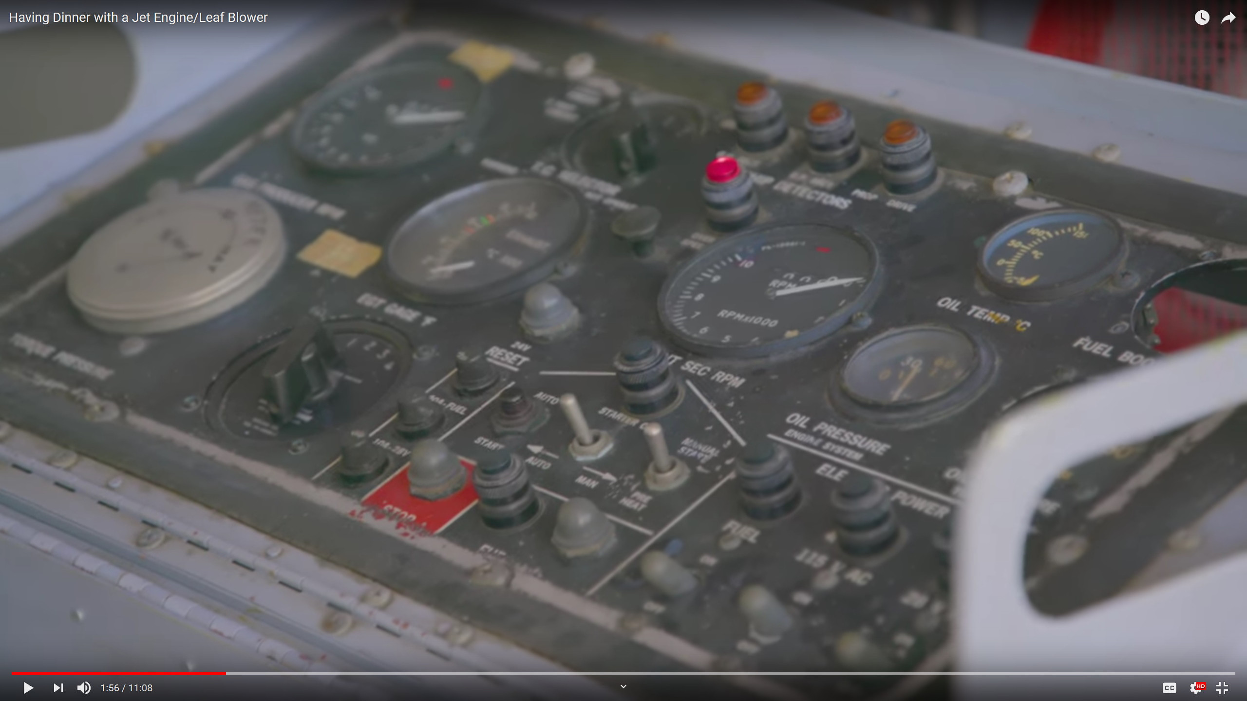 Still from Simone's video showing the control panel