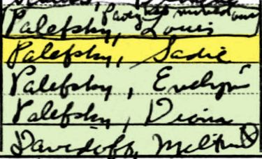 Louis Palefsky 1940 census