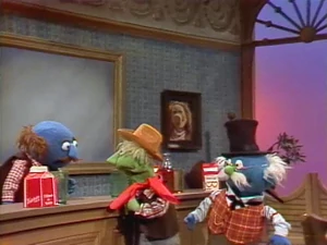 Miss Piggy's portrait in a saloon sketch on Sesame Street