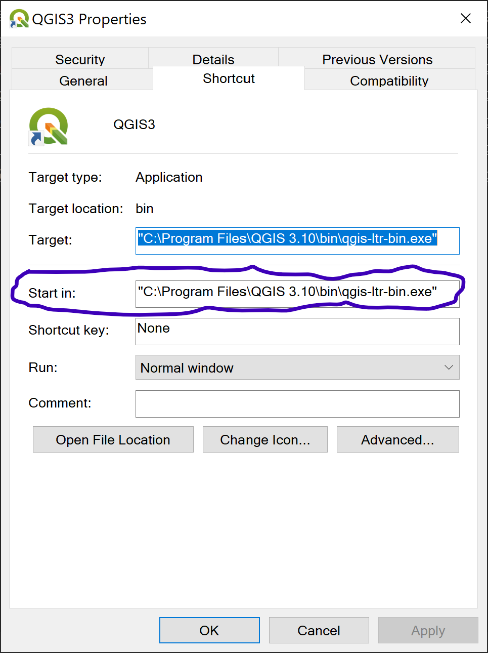 QGIS3 shortcut