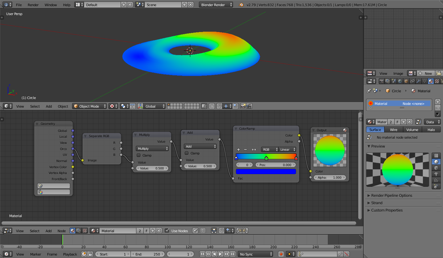 z Height color ramp viewport material