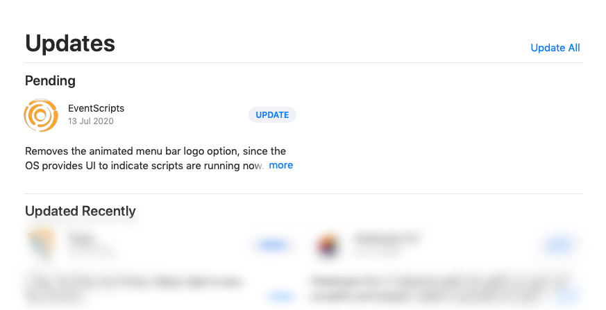 Mac App Store Update pane