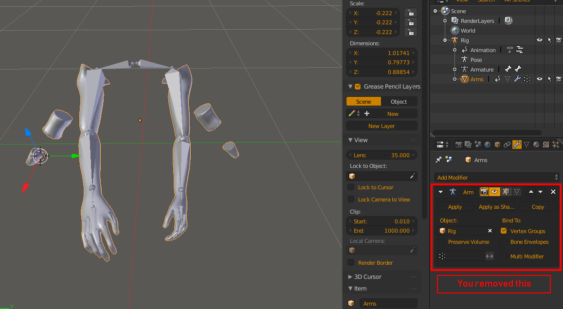 armature modifier