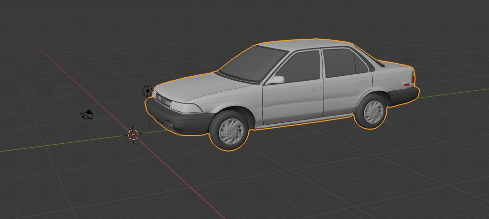 In object mode, selects the whole model not individual parts