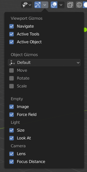 Viewport Gizmos options