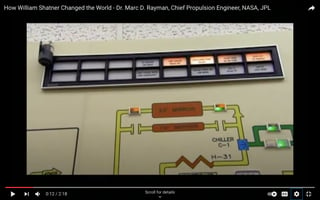 Screen shot of some laboratory from How William Shatner Changed the World - Dr. Marc D. Rayman, Chief Propulsion Engineer, NASA, JPL