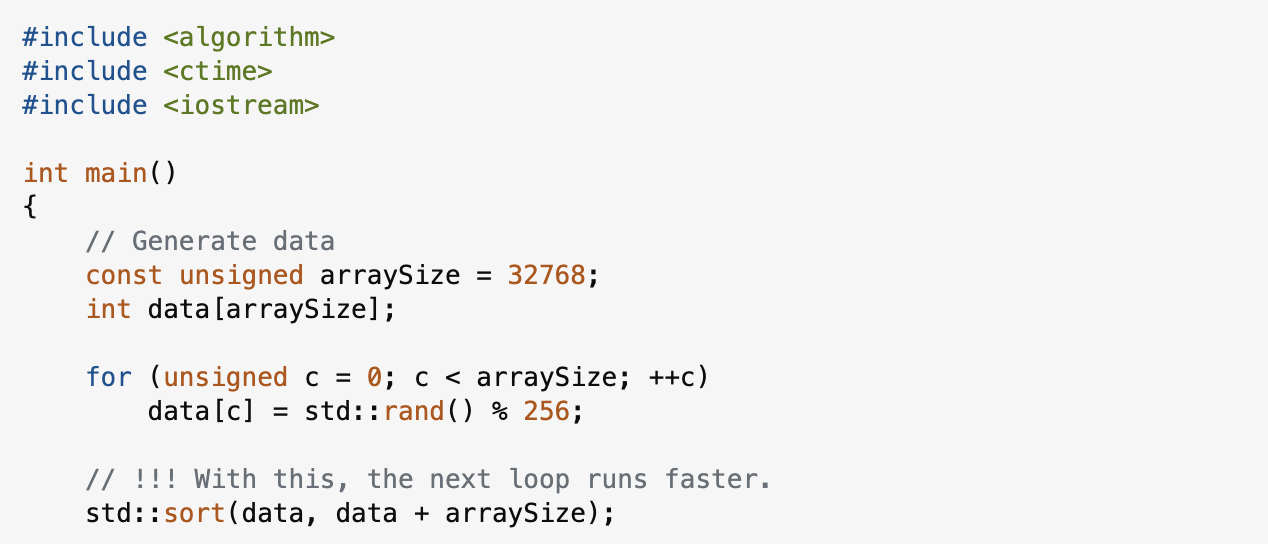 screenshot of good syntax highlighting in a c++ code block