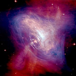 The neutron star in the nebula, spinning about 30 times per second!