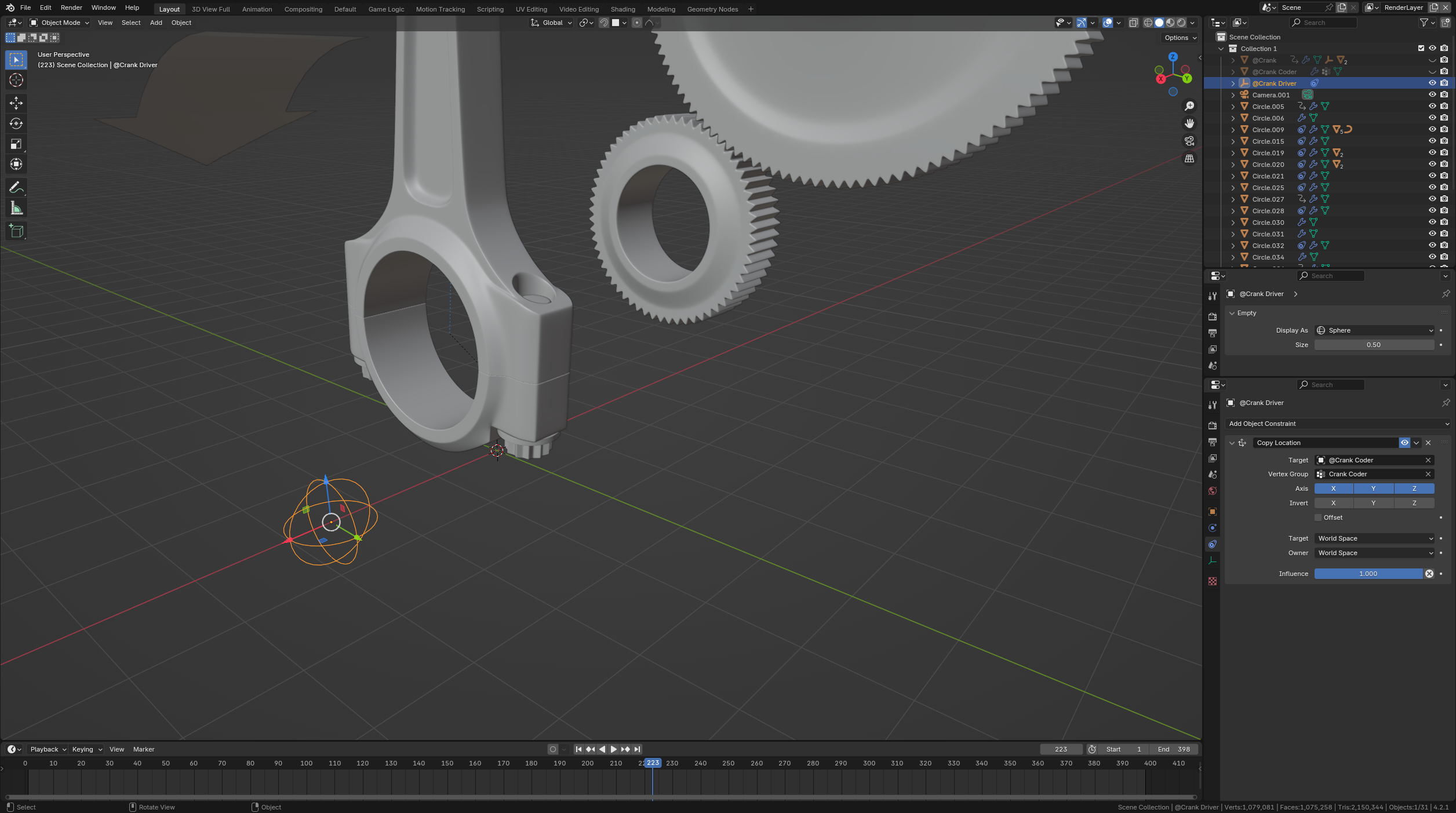 Crank driver constraints