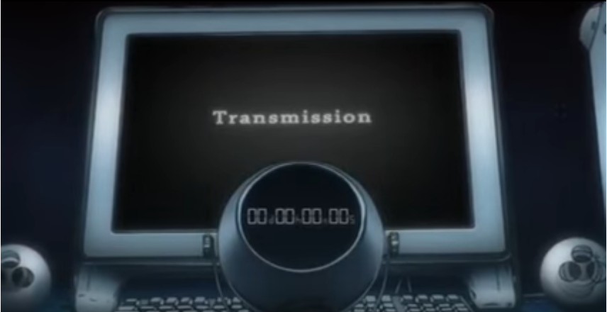 This ambigous scene shows the message "Transmission"