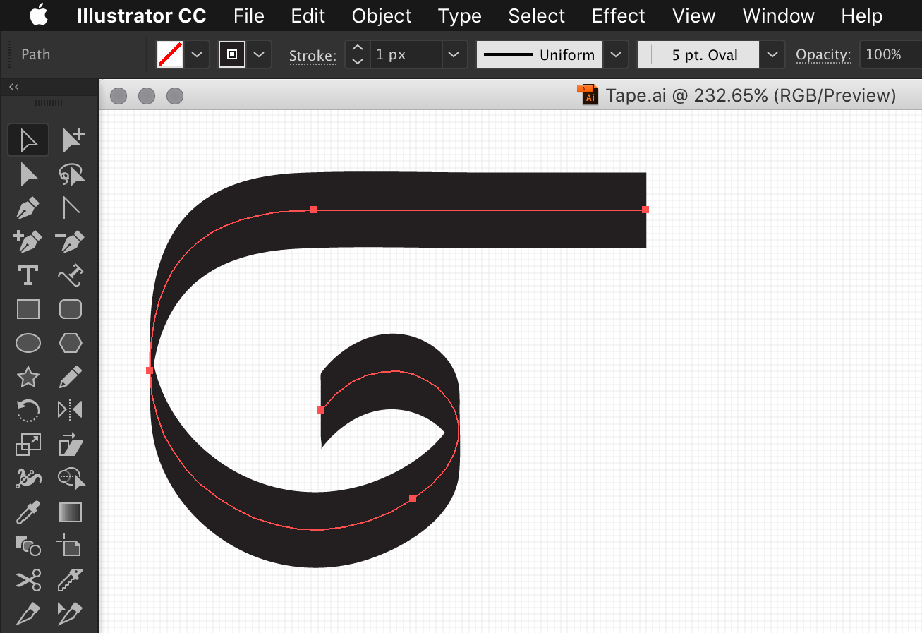 Calligraphic path in Illustrator