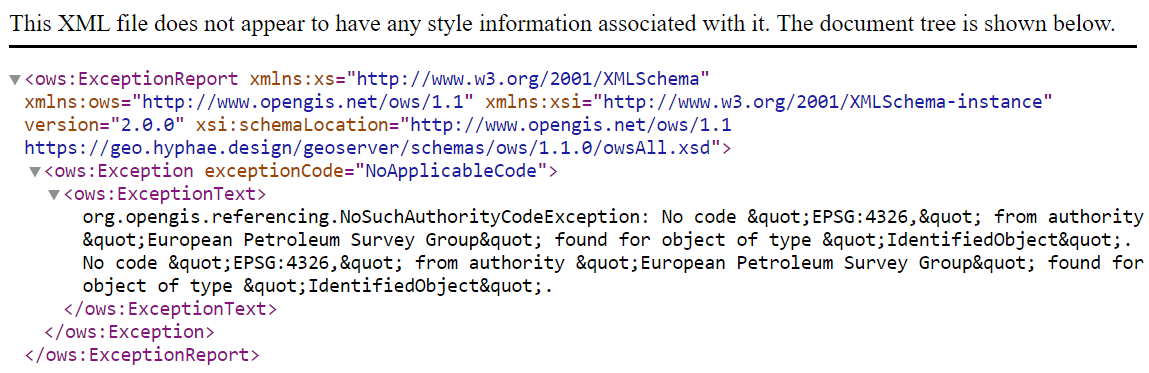 XML error in Chrome