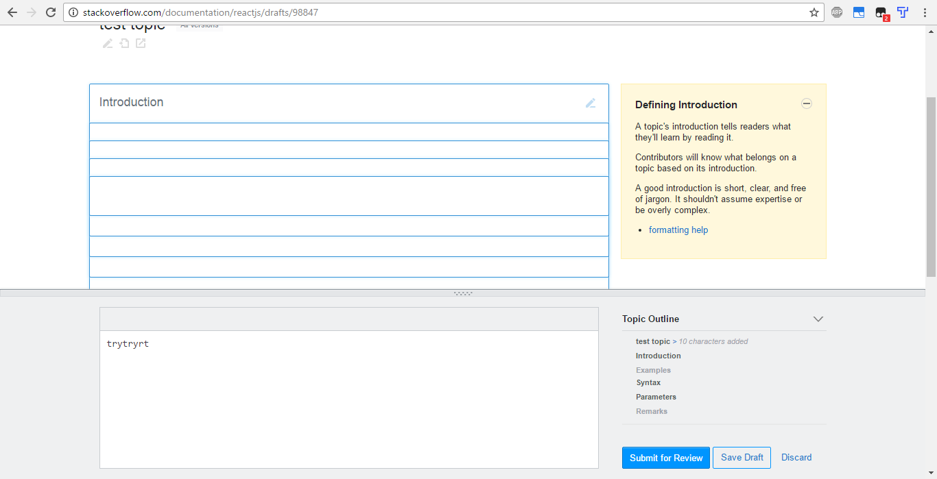 Buggy behaviour of first edit draft page