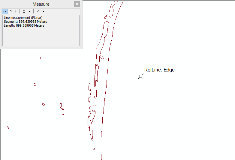 Measuring distance from Reference line to Shoreline