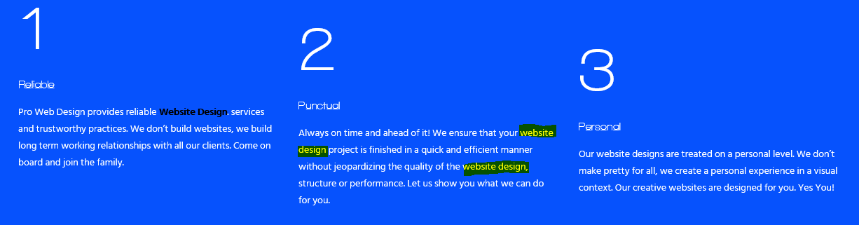 example of link on website design text