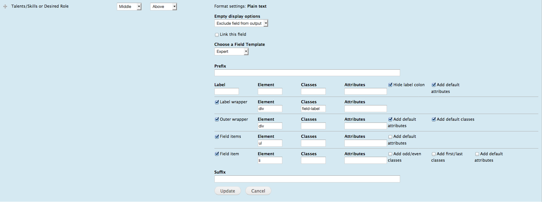 DS settings for term-reference field desired to be displayed as unordered list