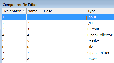 Component Pin Editor