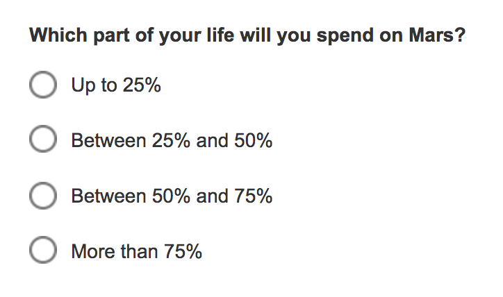 choosing a range of percentage