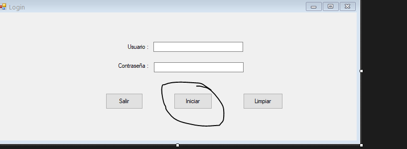 El diseño del login y el botón que estoy editando