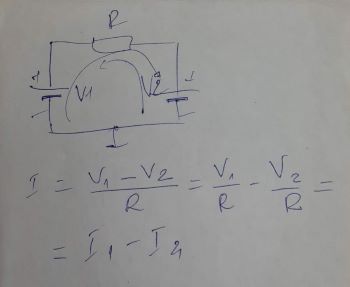 Current source loaded with voltage source