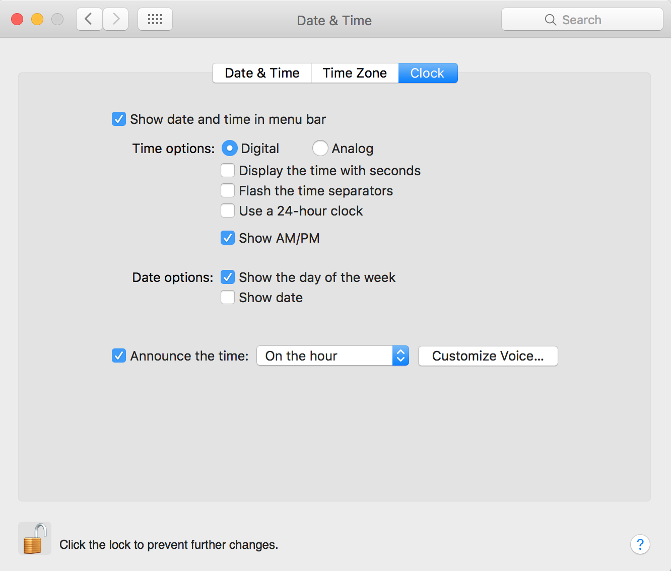 OS X Date & Time