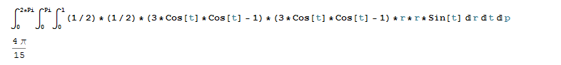 Integration of the function in spherical coordinate