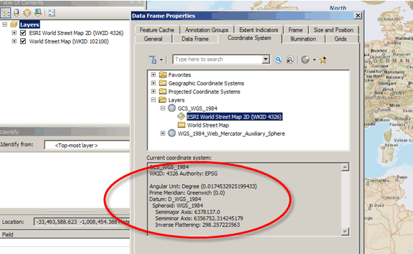 Screenshot 2: definition of geographic coordinate system