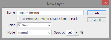 New Layer dialog box