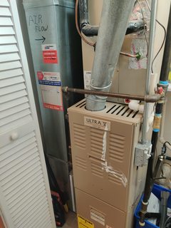 Gas furnace in the utility closet