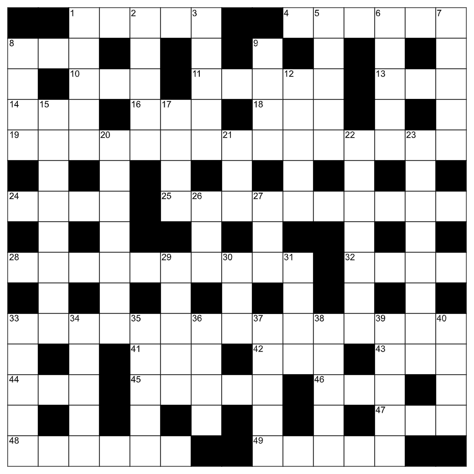 15x15 crossword grid