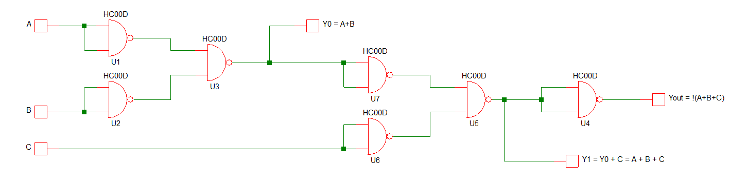 A 3 input OR and NOR gate