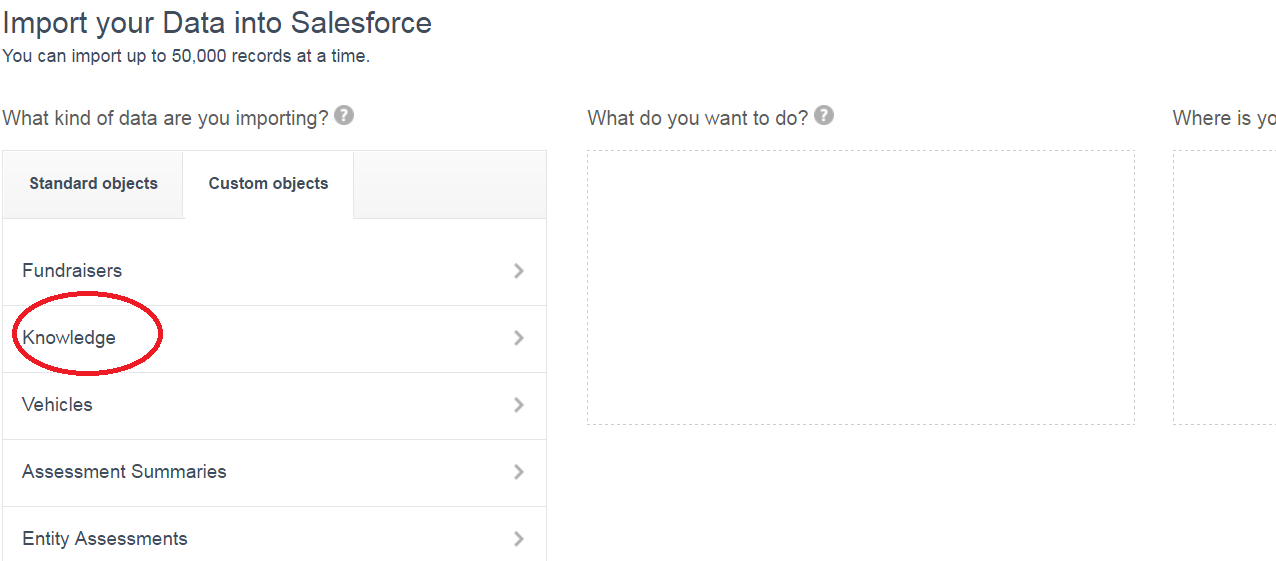 Import Knowledge Custom Object