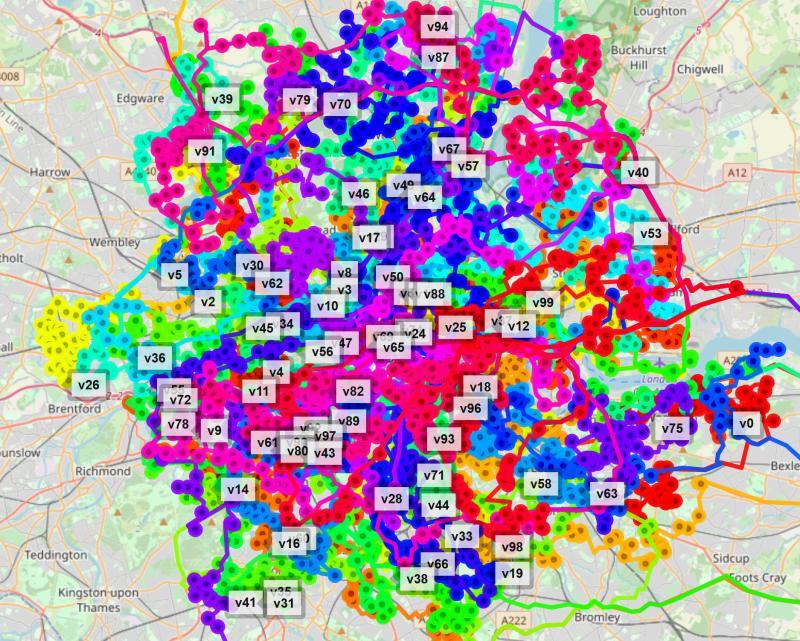 5000 delivery vehicle routing problem