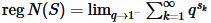 $\operatorname{reg}N(S)=\lim_{q\to1^-}\sum_{k=1}^\infty q^{s_k}$