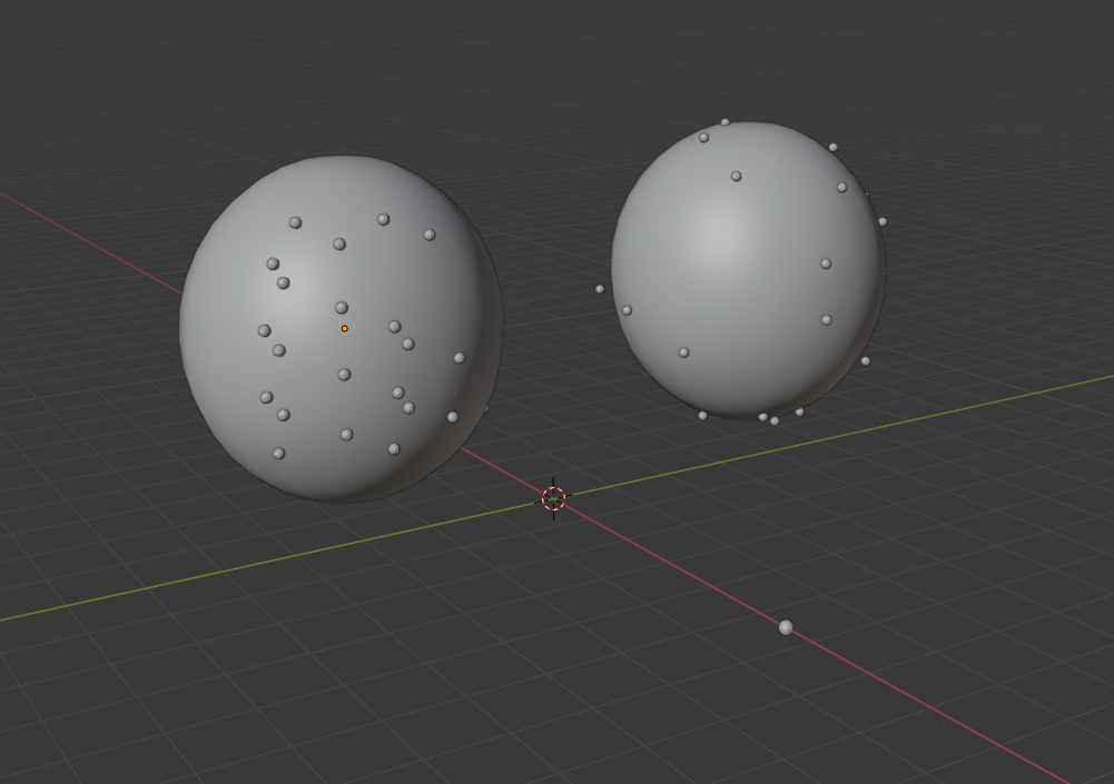 Two Spheres Different Weight Paint