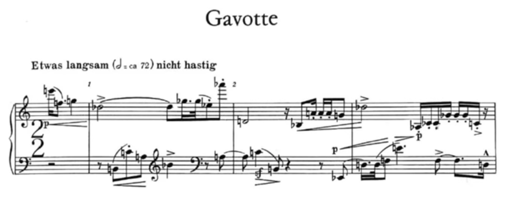 Clip from Gavotte by Arnold Schoenberg