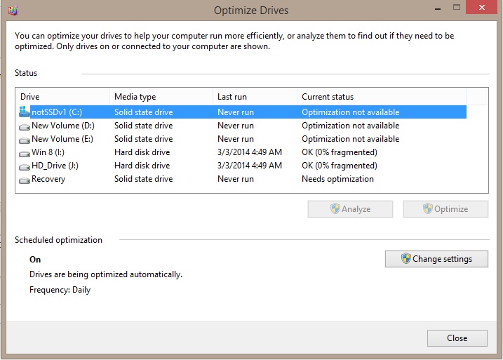 Optimize Drives