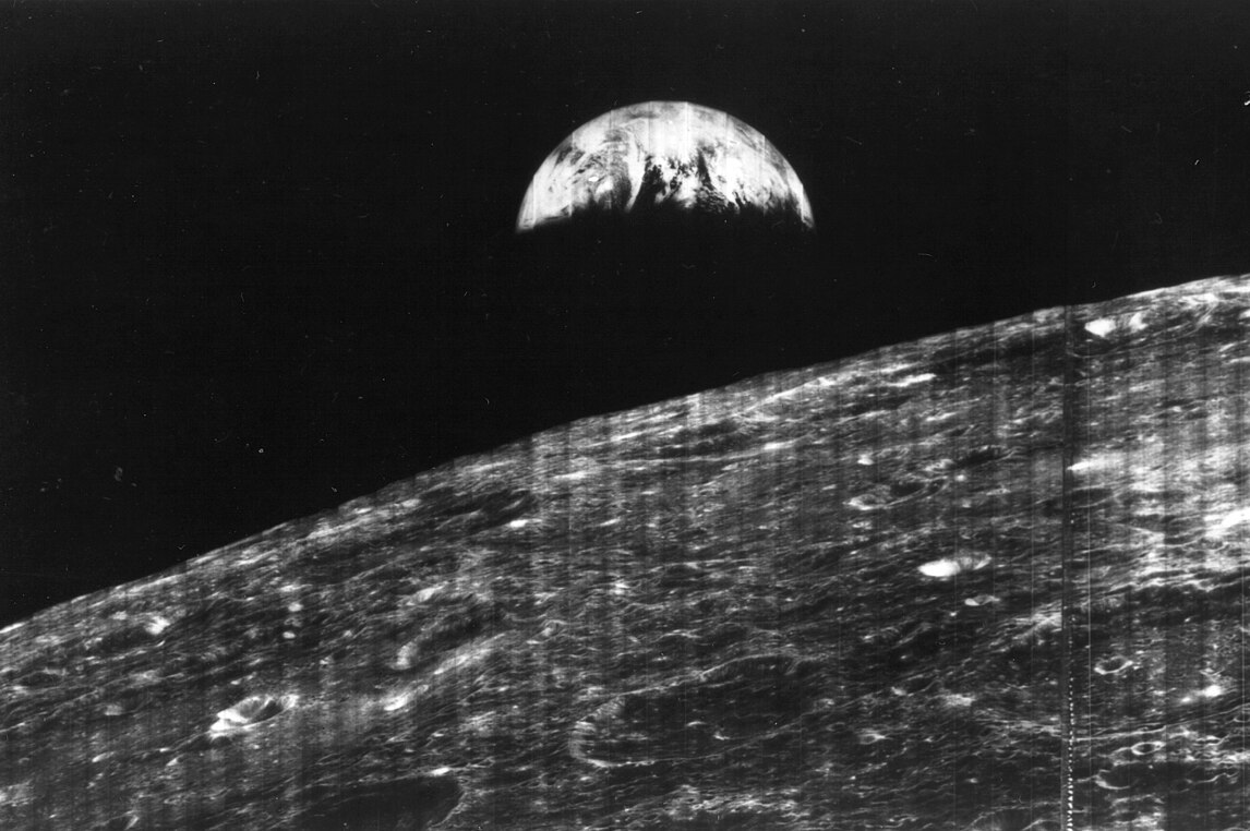 Lunar Orbiter 1 photo of Earth