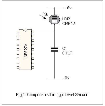 schematic for measuring light using LDR without an ADC