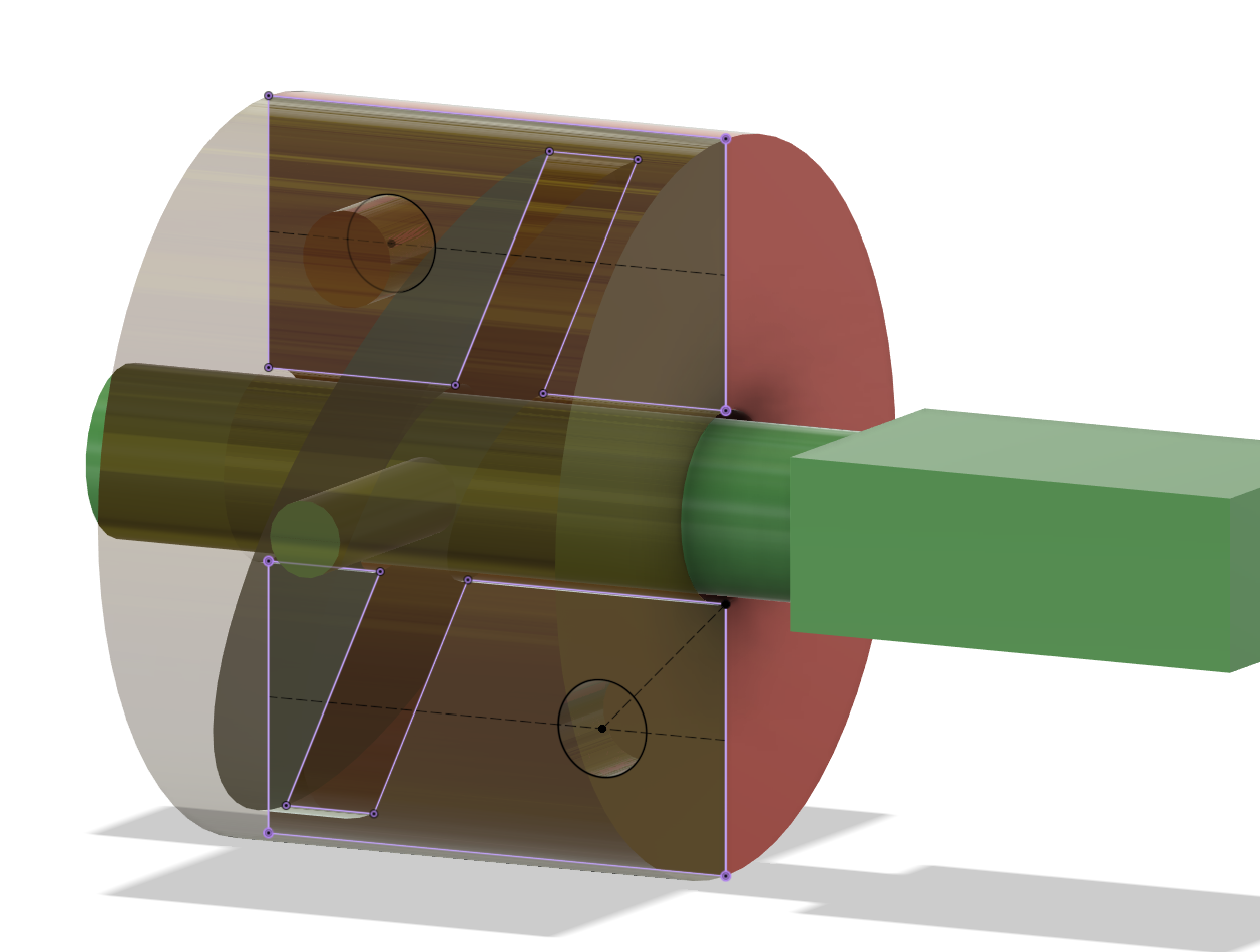 The two plane parts turned into a rotating Barrel set together by two parts.