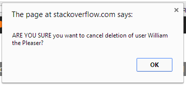 scary confirmation dialog for no good reason