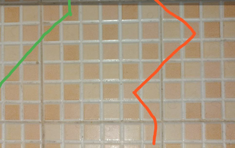 two path of different sub-tiles colors 