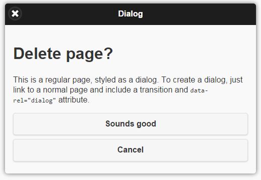 Dialog Jquery Mobile