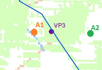 VP3 and adjacent points A1 and A2