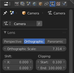 Ortho Camera settings