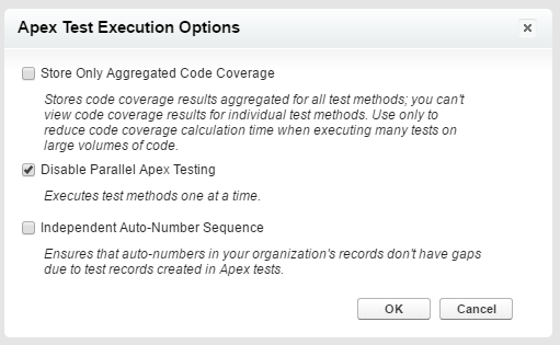 Apex Test Execution Options