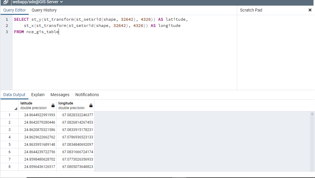 I am able to get lat/lon from nce_gis_table