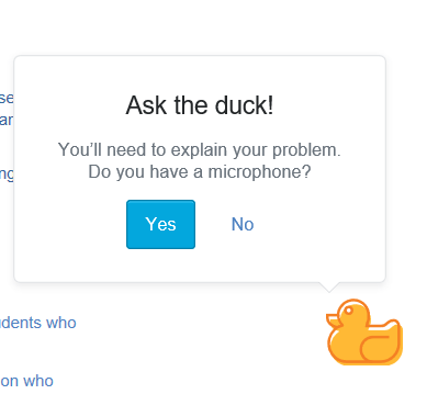 Ask the duck!