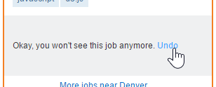 Job Dismiss Undo link